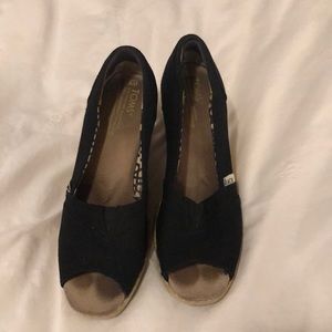 Toms peep toe wedges